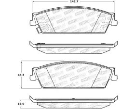 StopTech Brake Pads for Ford Mustang 2015-2022, Ceramic, Front 305.1194