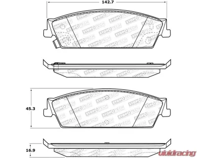 StopTech Brake Pads for Ford Mustang 2015-2022, Ceramic, Front 305.1194 - 305.11940