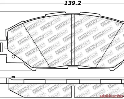 StopTech Brake Pad Set for Ford Mustang 2015-2021, Ceramic, 305.121 - 305.12100