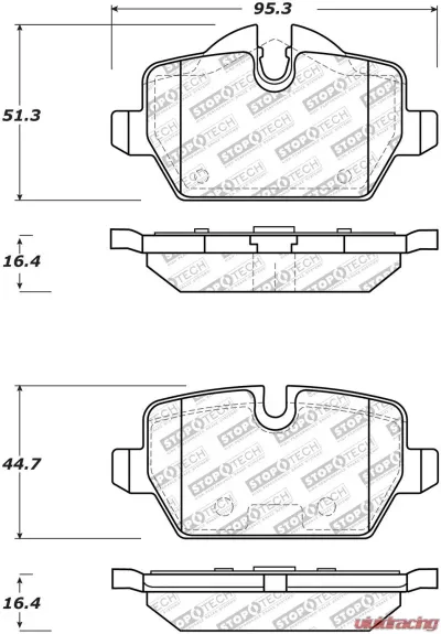StopTech Performance Brake Pads for Ford Mustang 2015-2023, Red, 305.1226 - 305.12260