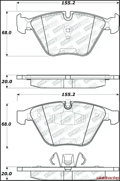 StopTech Brake Rotor Set - Front, Silver, Compatible with Ford Mustang 2015-2023, 305.126 - 305.12600