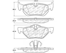 StopTech Brake Pads, Performance, Front, Red, Ford Mustang 2015-2020, 305.1267