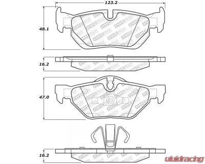 StopTech Brake Pads, Performance, Front, Red, Ford Mustang 2015-2020, 305.1267 - 305.12670