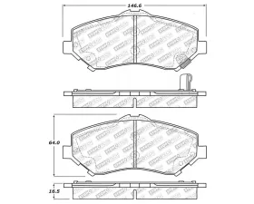 StopTech Brake Pads for Ford Mustang 2015-2023, Front, Red, 305.1273