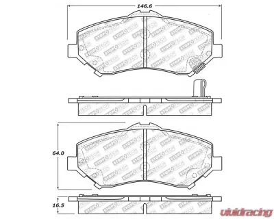 StopTech Brake Pads for Ford Mustang 2015-2023, Front, Red, 305.1273 - 305.12730