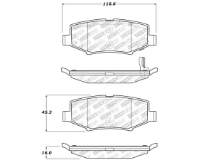 StopTech Brake Pads - Performance for Ford Mustang 2015-2023, Red, 305.1274