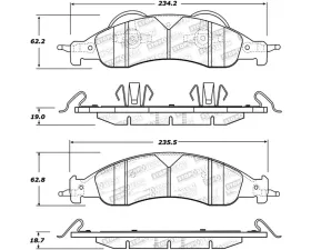 StopTech Brake Pads, Ceramic, Front, Red - Honda Civic 2016-2021, 305.1278