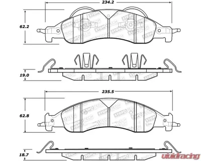 StopTech Brake Pads, Ceramic, Front, Red - Honda Civic 2016-2021, 305.1278 - 305.12780