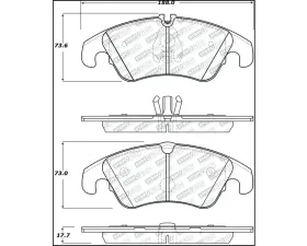 StopTech Brake Pad Set - Front, Ceramic, Red, Ford Mustang 2015-2023, 305.1322
