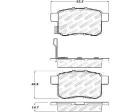 StopTech Brake Pads - Front, Ceramic, Red, Ford Mustang 2015-2023 - 305.1336