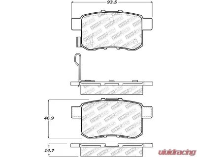 StopTech Brake Pads - Front, Ceramic, Red, Ford Mustang 2015-2023 - 305.1336 - 305.13360