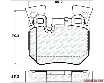 StopTech Brake Pads, Ceramic, Front, Ford Mustang 2015-2023, 305.1372 - 305.13720