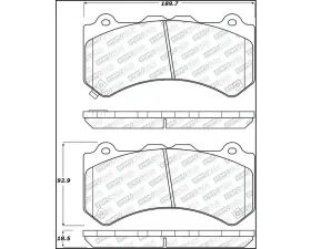 StopTech Brake Pads, Front, Red, for Honda Civic 2006-2011, 305.1382