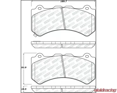StopTech Brake Pads, Front, Red, for Honda Civic 2006-2011, 305.1382 - 305.13820