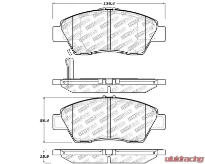 StopTech Brake Pads - Front, Red, for Ford Mustang 2015-2020, 305.1394 - 305.13940