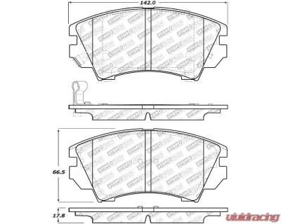 StopTech Performance Brake Pads - Front, Red, for Ford Mustang 2015-2023, 305.1404 - 305.14040