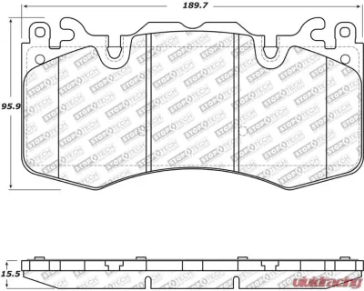StopTech Brake Pads for Ford Mustang 2015-2023, Ceramic, Front, 305.1412 - 305.14120