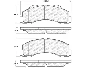StopTech Brake Pads - Front, Ceramic, Red, for Ford Mustang 2015-2020, 305.1414