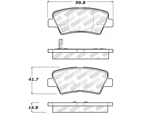 StopTech Brake Pads, Front, Red, for Honda Civic 2006-2011, 305.1445