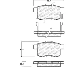StopTech Performance Brake Pads - Front, Red, Ford Mustang 2015-2023, 305.1451