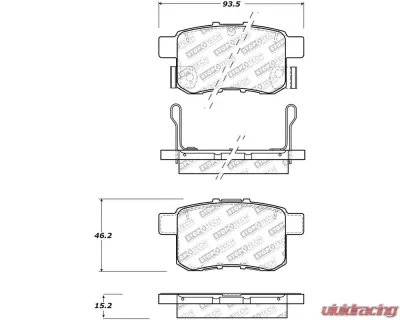 StopTech Performance Brake Pads - Front, Red, Ford Mustang 2015-2023, 305.1451 - 305.14510