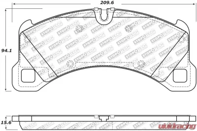 StopTech Brake Pads - Front, Red, for Ford Mustang 2015-2020, 305.1452 - 305.14520