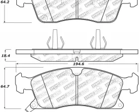 StopTech Brake Pads - Front, Ceramic, Red, Ford Mustang 2015-2023, 305.1455