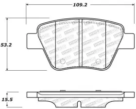 StopTech Brake Pads - Front, Red, for Ford Mustang 2015-2023, 305.1456