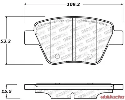 StopTech Brake Pads - Front, Red, for Ford Mustang 2015-2023, 305.1456 - 305.14560