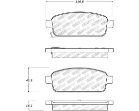 StopTech Brake Pads - Front, Red, for Ford Mustang 2015-2021 - 305.1468