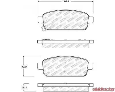 StopTech Brake Pads - Front, Red, for Ford Mustang 2015-2021 - 305.1468 - 305.14680