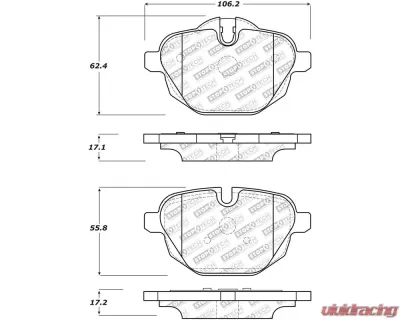 StopTech Brake Pads - Front, Red, for Honda Civic 2006-2011 - 305.1473 - 305.14730