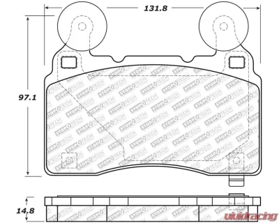 StopTech Brake Pads - Performance for Ford Mustang 2015-2023, Red, 305.1474 - 305.14740