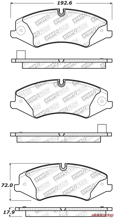 StopTech Brake Pads - Performance, Front, Red, Ford Mustang 2015-2023, 305.1479 - 305.14790