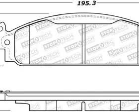 StopTech Brake Pads - Front, Ceramic, Red, Ford Mustang 2015-2023, 305.1508