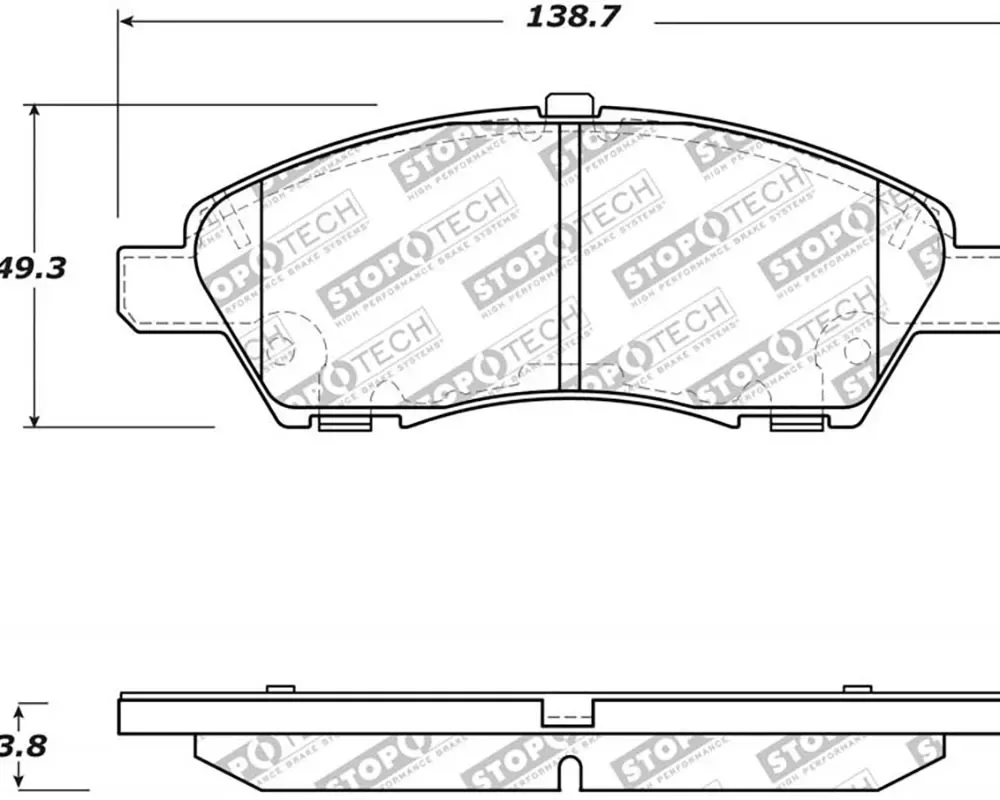 StopTech Brake Pad Set - Front - Red - Ford Mustang 2015-2023 - 305.1592 - 305.15920