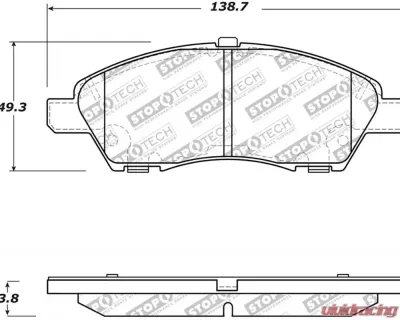 StopTech Brake Pad Set - Front - Red - Ford Mustang 2015-2023 - 305.1592 - 305.15920