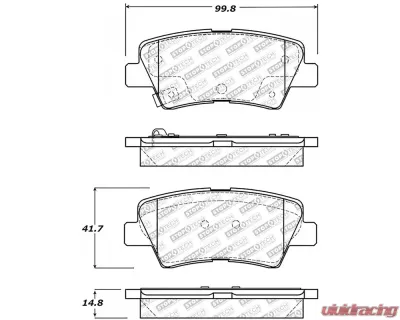 StopTech Brake Pads - Front, Performance, Red, Ford Mustang 2015-2023, 305.1594 - 305.15940
