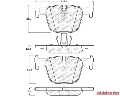 StopTech Brake Pads - Front, Ceramic, Red, for Ford Mustang 2015-2023 - 305.161 - 305.16100