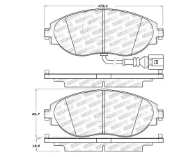 StopTech Brake Pads - Front, Ceramic, Red - Ford Mustang 2015-2023 - 305.1633
