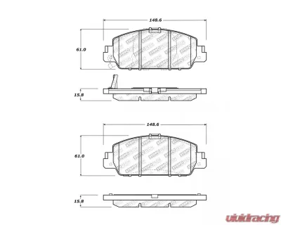 StopTech Brake Pads - Performance for Honda Civic 2006-2011, Red, 305.1653 - 305.16530