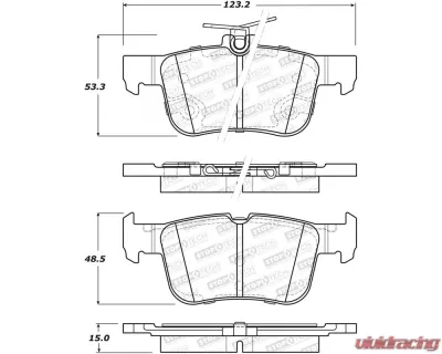 StopTech Brake Pad Set, Front, Red, for Honda Civic 2006-2011, 305.1665 - 305.16650