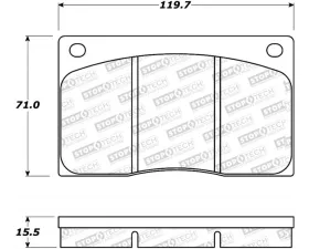 StopTech Brake Pads for Ford Mustang 2015-2023, Ceramic, Front 308.0135