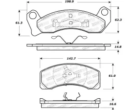 StopTech Brake Pads - Front, Ceramic, Red, for Honda Civic 2016-2021, 308.02