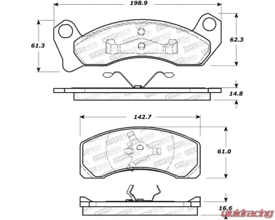 StopTech Brake Pads - Front, Ceramic, Red, for Honda Civic 2016-2021, 308.02 - 308.02000