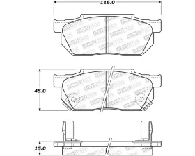 StopTech Brake Pads - Front, Ceramic, Red, for Honda Civic 2006-2011, 308.0256
