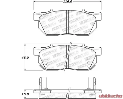 StopTech Brake Pads - Front, Ceramic, Red, for Honda Civic 2006-2011, 308.0256 - 308.02560