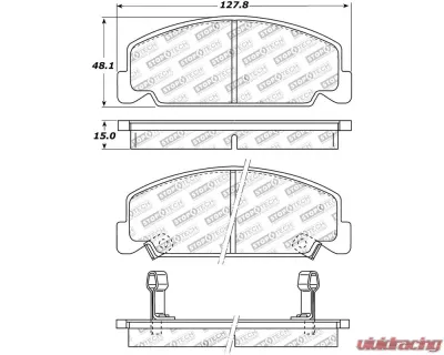StopTech Brake Pads Front Set - Ford Mustang 2015-2023, Ceramic, 308.0273 - 308.02730
