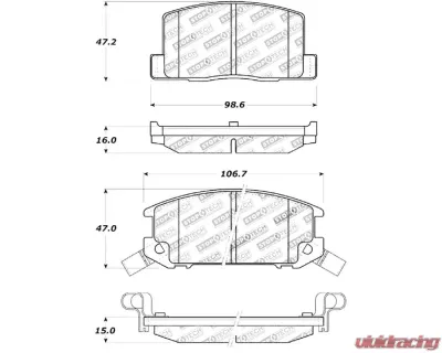 StopTech Performance Brake Pads for Honda Civic 2006-2011, Red, 308.0309 - 308.03090