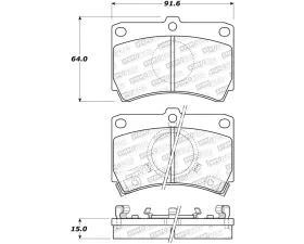 StopTech Brake Pads - Front, Ceramic, Red, for Honda Civic 2006-2011 - 308.0319